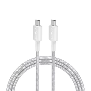Cáp sạc Anker 322 C to C 1.8m Nylon Trắng (White)